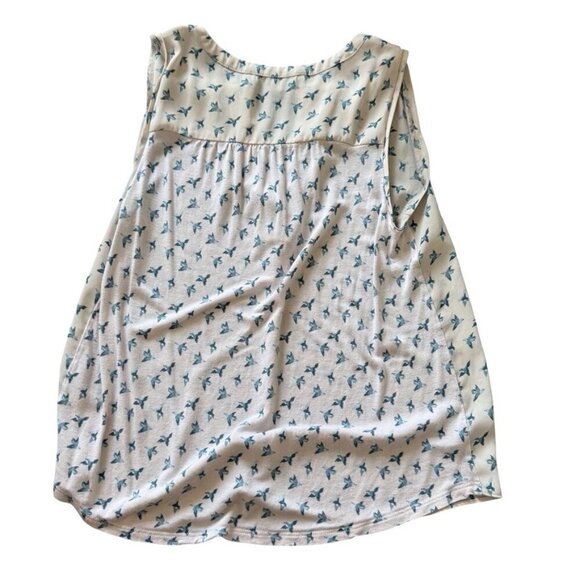 LOFT Petite Bird Print Sleeveless Blouse Size Petite XS - Picture 2 of 7